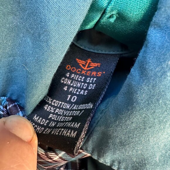 Dockers Boys Dress Shirt Vest & Clip-On Size 10 Cotton/Polyester Blend - Picture 2 of 12